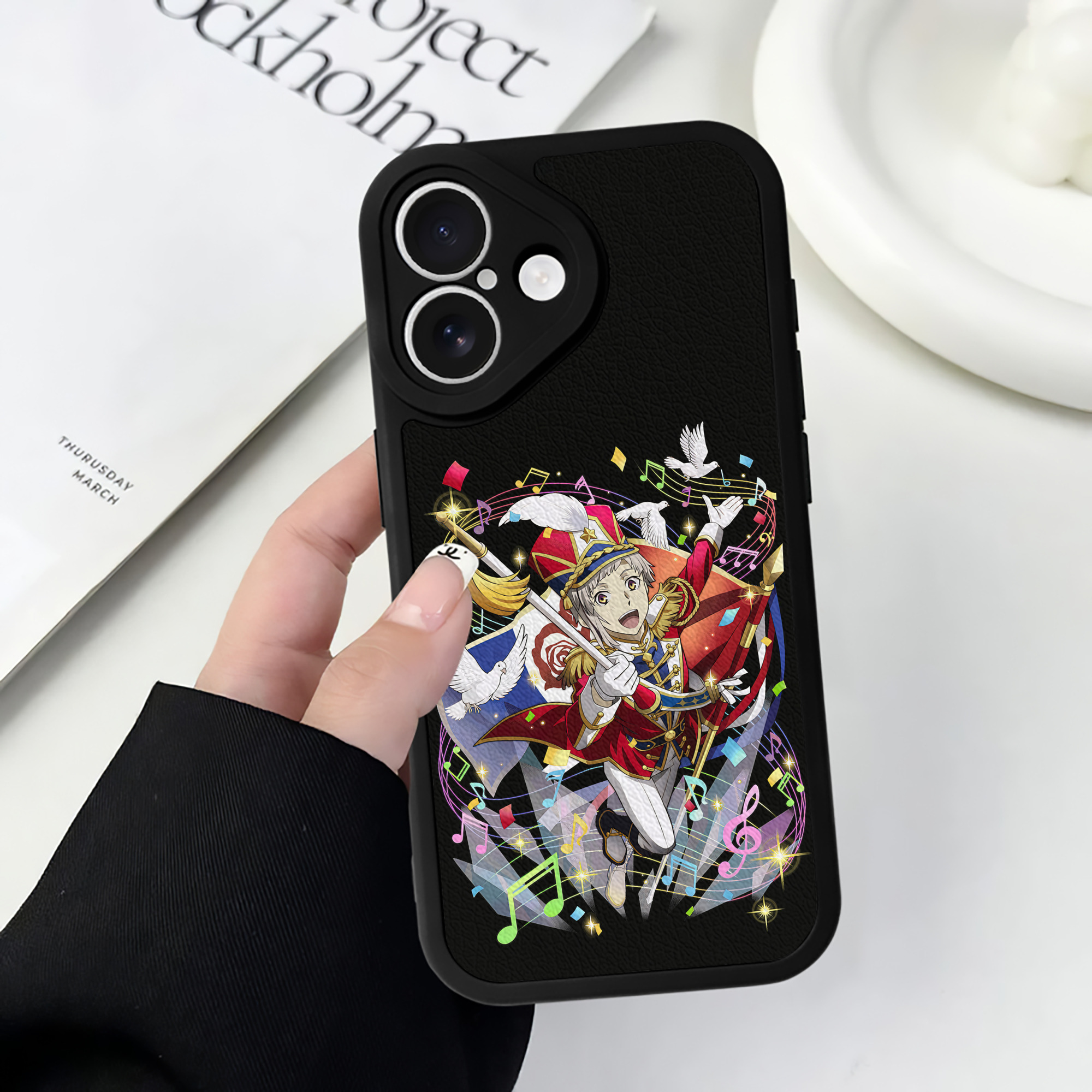 （画像用） 文豪ストレイドッグス Bungo Stray Dogs 【iPhone 16シリーズ対応】シリコンスマホケース（レザー調） 材質：シリコン